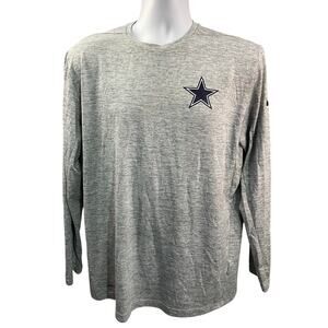 Dallas Cowboys Shirt Mens L Nike On Field Long Sleeve Gray Dri Fit EUC